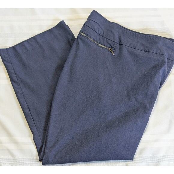 Avenue Womens Plus Size Super Stretch Trousers Ankle Pants Blue US SZ30 PETITE - Picture 1 of 9